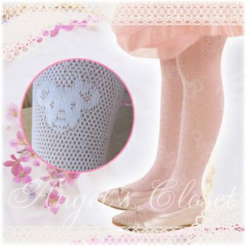 子供用　ガールタイツ（クマ柄）【返品交換不可】【即日発送可】