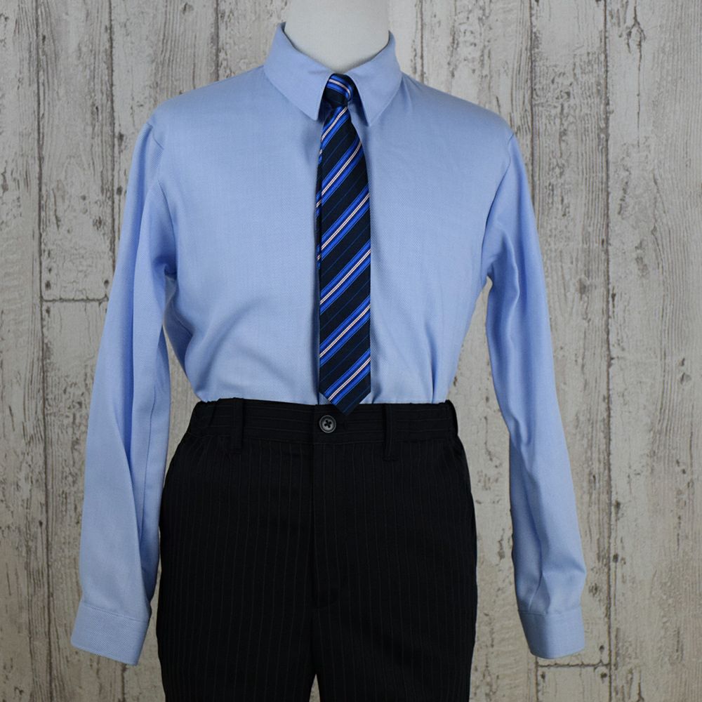 ピアノ発表会や結婚式にぴったりのカラーの男の子用フォーマルスーツ。シンプルで美しいシルエットが魅力のAngel's Closetの子供フォーマル レンタル商品（【レンタル】ストライプ3ボタンロングパンツスーツ6点セット【JFA SAMURAI BLUE】（CAT375493））｜画像6