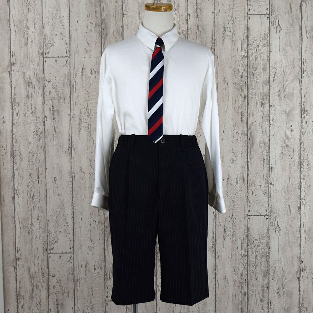 ピアノ発表会や結婚式にぴったりのカラーの男の子用フォーマルスーツ。シンプルで美しいシルエットが魅力のAngel's Closetの子供フォーマル レンタル商品（【レンタル】ストライプハーフパンツ3つボタンセットスーツ6点セットゆったりタイプ【JFA SAMURAI BLUE】（CAT375495）120・130cm　B体）｜画像4