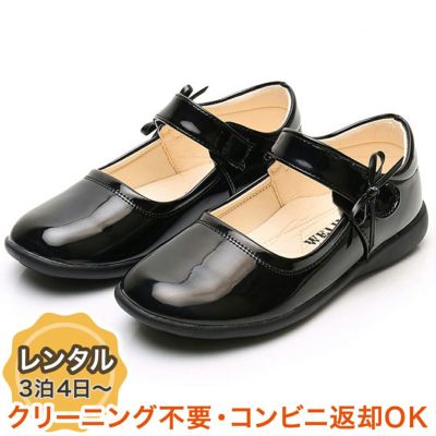 【レンタル衣装との同梱専用】子供用　リボン付きエナメル甲ベルトフォーマルシューズ（マジックテープ）（YP058）