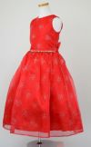 ピアノ発表会や結婚式にぴったりのカラーの女の子用キッズドレス。シンプルで美しいシルエットが魅力のAngel's Closetの子供ドレス レンタル商品（【レンタル】スパークリングオーガンジー子供ドレス(CC2463)レッド）｜画像3