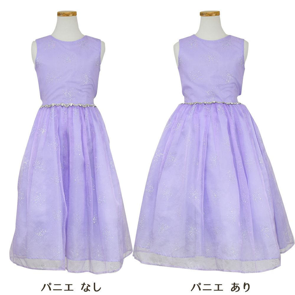 ピアノ発表会や結婚式にぴったりのカラーの女の子用キッズドレス。シンプルで美しいシルエットが魅力のAngel's Closetの子供ドレス レンタル商品（【レンタル】スパークリングオーガンジー子供ドレス(CC2463)ラベンダー）｜画像6