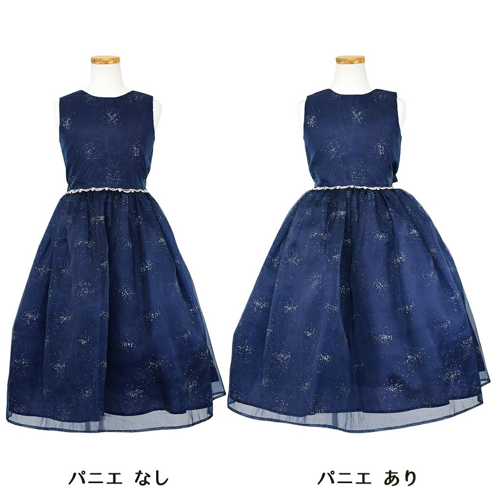 ピアノ発表会や結婚式にぴったりのネイビーカラーの女の子用キッズドレス。シンプルで美しいシルエットが魅力のAngel's Closetの子供ドレス レンタル商品（【レンタル】スパークリングオーガンジー子供ドレス(CC2463)ネイビー）｜画像6