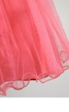 ピアノ発表会や結婚式にぴったりのカラーの女の子用キッズドレス。シンプルで美しいシルエットが魅力のAngel's Closetの子供ドレス レンタル商品（【レンタル】レース＆ラインストーンビジューベルトクリスタルチュール子供ドレス(MBK340)コーラル）｜画像6