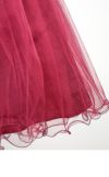 ピアノ発表会や結婚式にぴったりのカラーの女の子用キッズドレス。シンプルで美しいシルエットが魅力のAngel's Closetの子供ドレス レンタル商品（【レンタル】レース＆ラインストーンビジューベルトクリスタルチュール子供ドレス(MBK340)バーガンディー）｜画像6