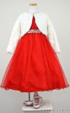 ピアノ発表会や結婚式にぴったりのカラーの女の子用キッズドレス。シンプルで美しいシルエットが魅力のAngel's Closetの子供ドレス レンタル商品（【レンタル】レース＆ラインストーンビジューベルトクリスタルチュール子供ドレス(MBK340)レッド）｜画像12