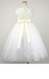 ピアノ発表会や結婚式にぴったりのカラーの女の子用キッズドレス。シンプルで美しいシルエットが魅力のAngel's Closetの子供ドレス レンタル商品（【レンタル】レース＆ラインストーンビジューベルトクリスタルチュール子供ドレス(MBK340)アイボリー）｜画像5
