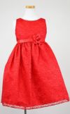ピアノ発表会や結婚式にぴったりのカラーの女の子用キッズドレス。シンプルで美しいシルエットが魅力のAngel's Closetの子供ドレス レンタル商品（【レンタル】フラワーレースサテンリボン子供ドレス(CCD749)レッド）｜画像3