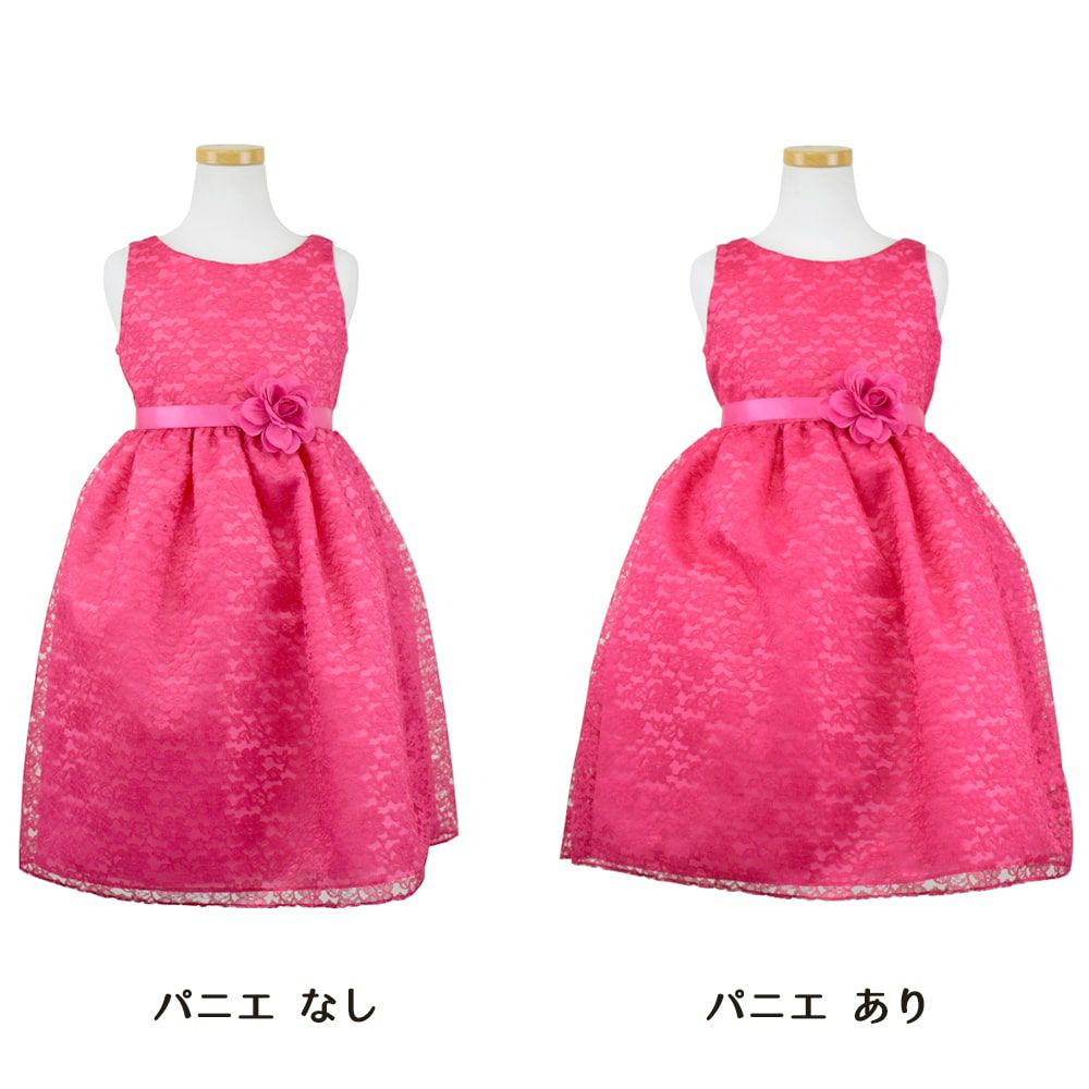 ピアノ発表会や結婚式にぴったりのカラーの女の子用キッズドレス。シンプルで美しいシルエットが魅力のAngel's Closetの子供ドレス レンタル商品（【レンタル】フラワーレースサテンリボン子供ドレス(CCD749)フクシア）｜画像7