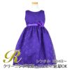 ピアノ発表会や結婚式にぴったりのカラーの女の子用キッズドレス。シンプルで美しいシルエットが魅力のAngel's Closetの子供ドレス レンタル商品（【レンタル】フラワーレースサテンリボン子供ドレス(CCD749)パープル）｜画像1
