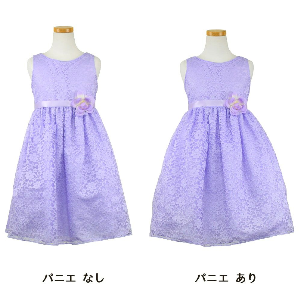 ピアノ発表会や結婚式にぴったりのライラックカラーの女の子用キッズドレス。シンプルで美しいシルエットが魅力のAngel's Closetの子供ドレス レンタル商品（【レンタル】フラワーレースサテンリボン子供ドレス(CCD749)ライラック）｜画像7