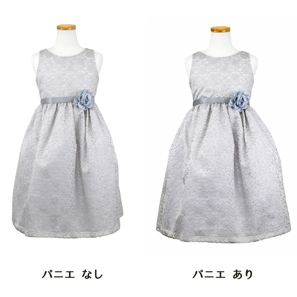 ピアノ発表会や結婚式にぴったりのカラーの女の子用キッズドレス。シンプルで美しいシルエットが魅力のAngel's Closetの子供ドレス レンタル商品（【レンタル】フラワーレースサテンリボン子供ドレス(CCD749)シルバー）｜画像7