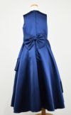 ピアノ発表会や結婚式にぴったりのネイビーカラーの女の子用キッズドレス。シンプルで美しいシルエットが魅力のAngel's Closetの子供ドレス レンタル商品（【レンタル】クラシカルサテンプリンセスロング子供ドレスA(yp005a)ネイビー）｜画像5