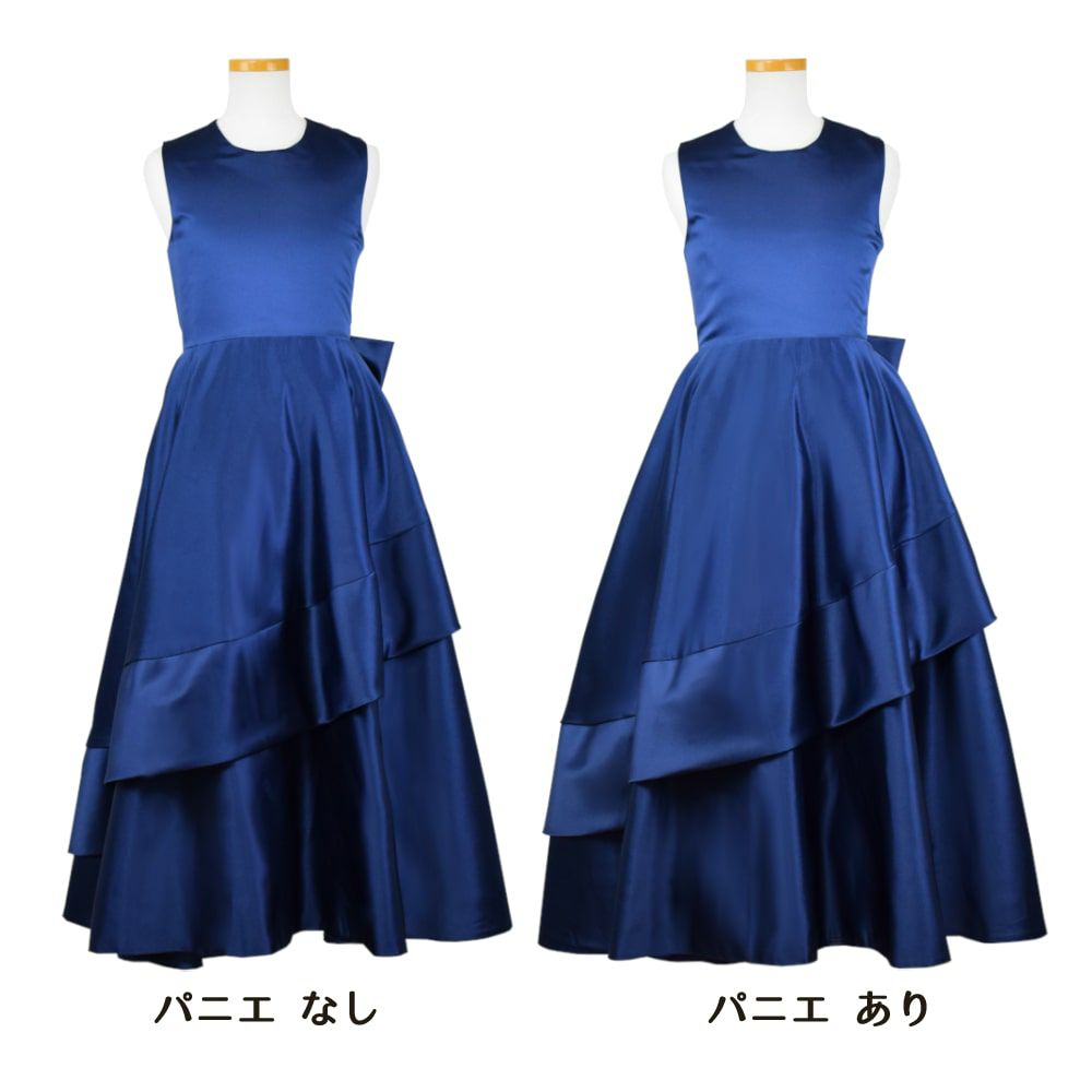 ピアノ発表会や結婚式にぴったりのネイビーカラーの女の子用キッズドレス。シンプルで美しいシルエットが魅力のAngel's Closetの子供ドレス レンタル商品（【レンタル】クラシカルサテンプリンセスロング子供ドレスA(yp005a)ネイビー）｜画像7