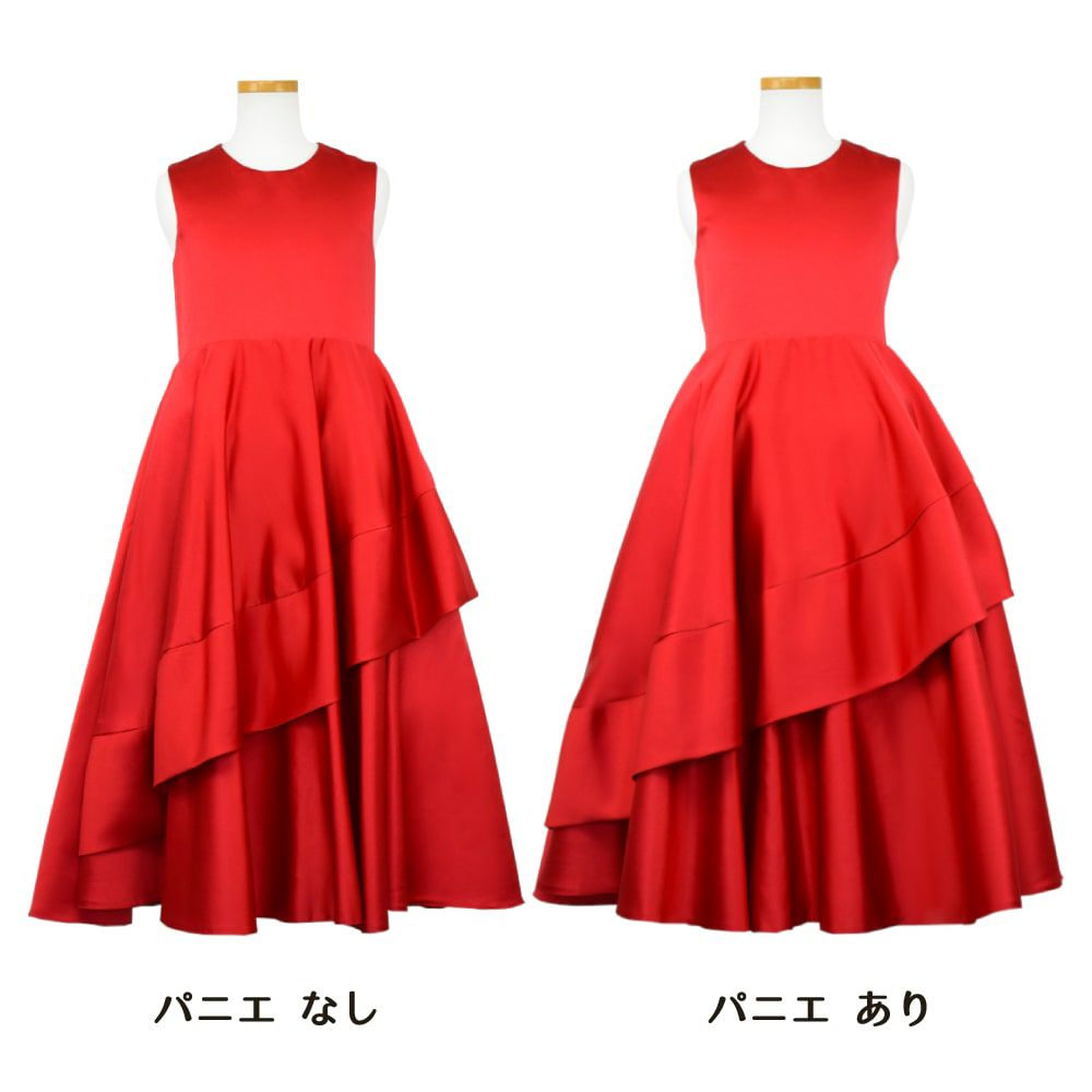 ピアノ発表会や結婚式にぴったりのカラーの女の子用キッズドレス。シンプルで美しいシルエットが魅力のAngel's Closetの子供ドレス レンタル商品（【レンタル】クラシカルサテンプリンセスロング子供ドレスA(yp005a)レッド）｜画像7