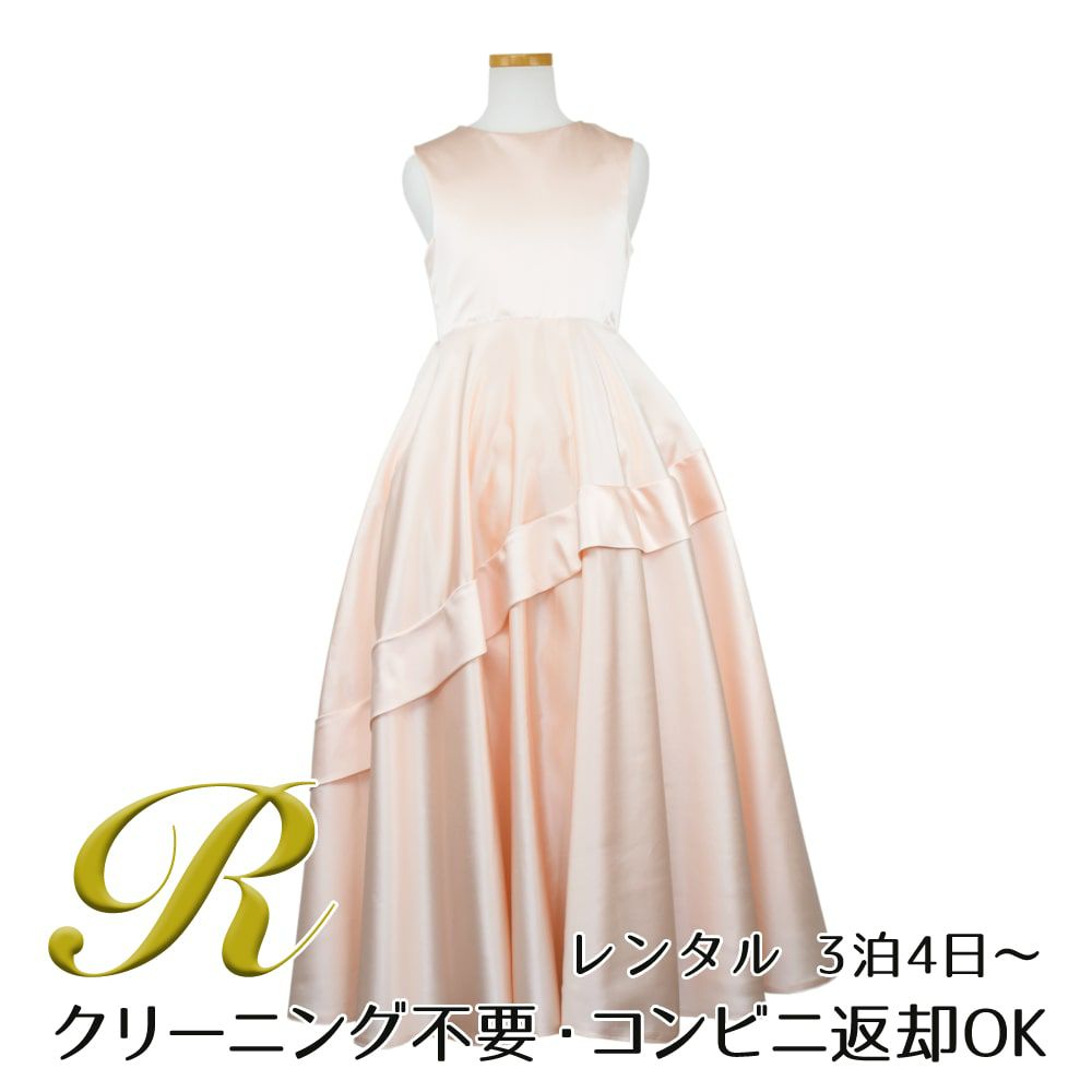 ピアノ発表会や結婚式にぴったりのカラーの女の子用キッズドレス。シンプルで美しいシルエットが魅力のAngel's Closetの子供ドレス レンタル商品（【レンタル】クラシカルサテンプリンセスロング子供ドレスA(yp005a)シャンパン）｜画像1