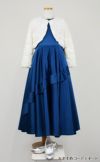 ピアノ発表会や結婚式にぴったりのネイビーカラーの女の子用キッズドレス。シンプルで美しいシルエットが魅力のAngel's Closetの子供ドレス レンタル商品（【レンタル】クラシカルサテンプリンセスロング子供ドレスB(yp005b)ライトネイビー）｜画像12