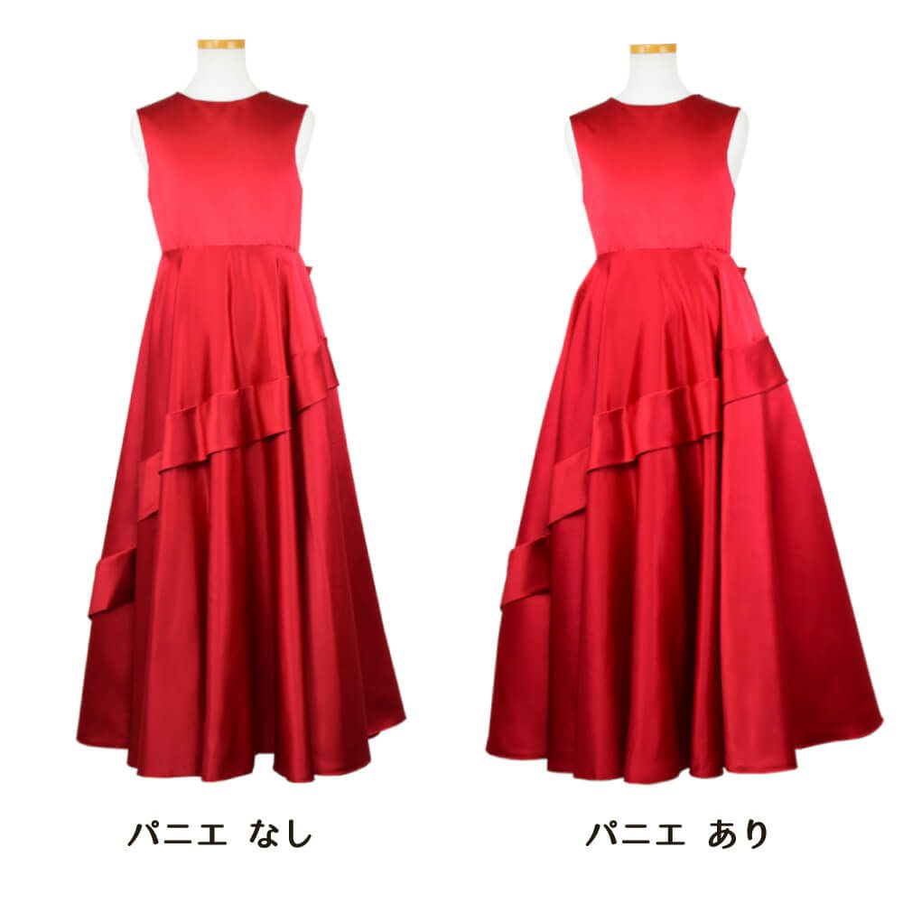 ピアノ発表会や結婚式にぴったりのカラーの女の子用キッズドレス。シンプルで美しいシルエットが魅力のAngel's Closetの子供ドレス レンタル商品（【レンタル】クラシカルサテンプリンセスロング子供ドレスB(yp005b)レッド）｜画像7