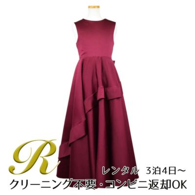 【レンタル】クラシカルサテンプリンセスロング子供ドレスB(yp005b)バーガンディー