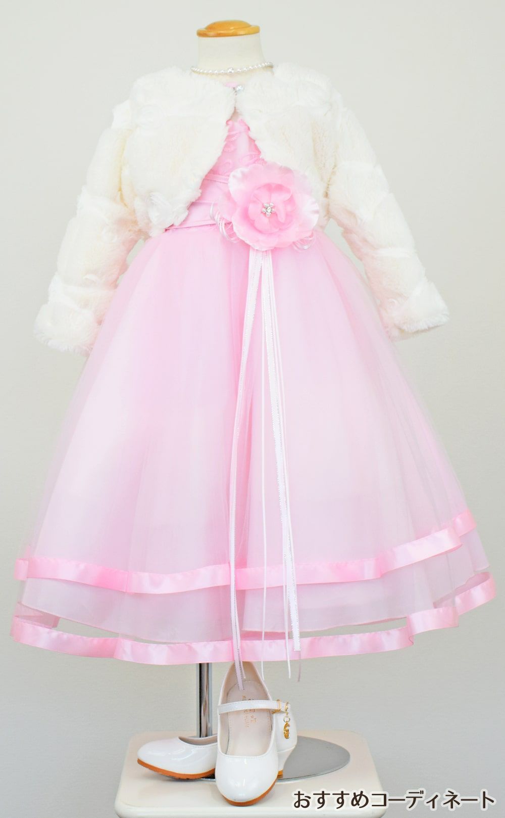 ピアノ発表会や結婚式にぴったりのピンクカラーの女の子用キッズドレス。シンプルで美しいシルエットが魅力のAngel's Closetの子供ドレス レンタル商品（【レンタル】ロマンス(rmc)ピンク）｜画像12