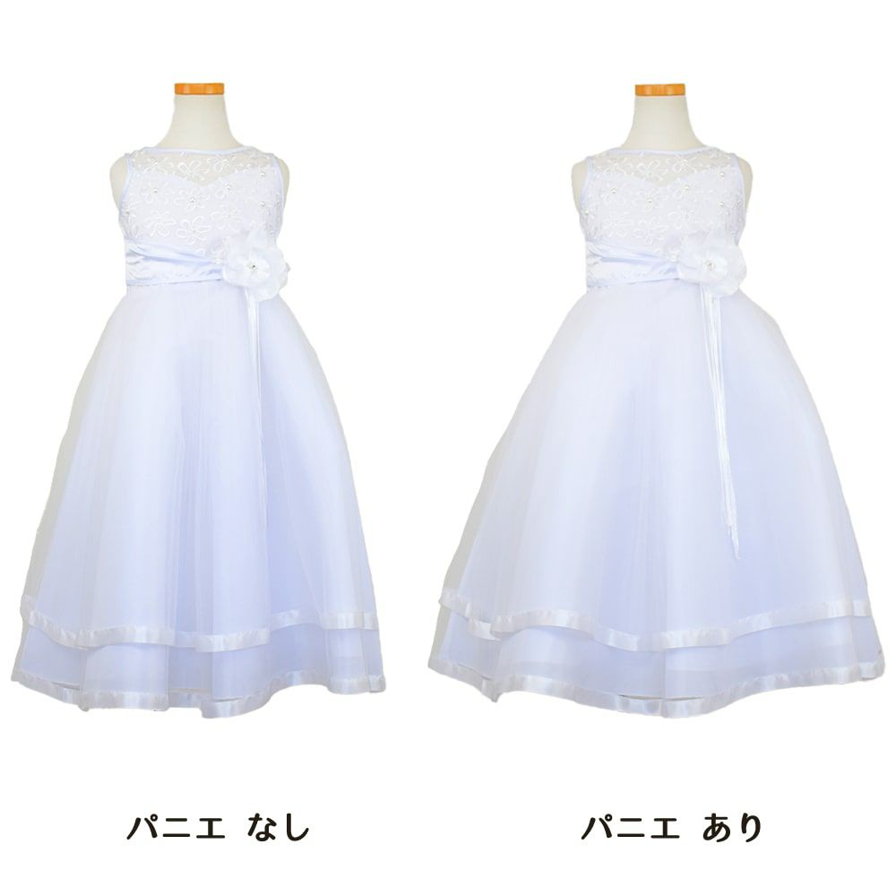 ピアノ発表会や結婚式にぴったりのホワイトカラーの女の子用キッズドレス。シンプルで美しいシルエットが魅力のAngel's Closetの子供ドレス レンタル商品（【レンタル】ロマンス(rmc)ピュアホワイト）｜画像7
