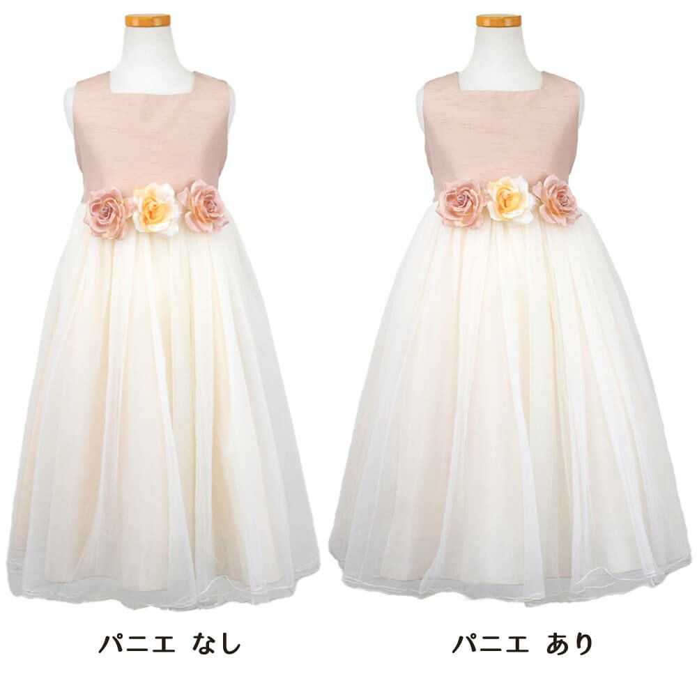 ピアノ発表会や結婚式にぴったりのカラーの女の子用キッズドレス。シンプルで美しいシルエットが魅力のAngel's Closetの子供ドレス レンタル商品（【レンタル】スクエアネックエリザベスサテン＆チュール子供ドレス(KD428)ビンテージローズ）｜画像7