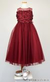 ピアノ発表会や結婚式にぴったりのカラーの女の子用キッズドレス。シンプルで美しいシルエットが魅力のAngel's Closetの子供ドレス レンタル商品（【レンタル】エレガントフラワーパッチ＆チュール子供ドレス(CCD771)バーガンディー）｜画像9