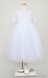ピアノ発表会や結婚式にぴったりのホワイトカラーの女の子用キッズドレス。シンプルで美しいシルエットが魅力のAngel's Closetの子供ドレス レンタル商品（【レンタル】エレガントフラワーパッチ＆チュール子供ドレス(CCD771)ホワイト）｜画像10