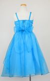 ピアノ発表会や結婚式にぴったりのカラーの女の子用キッズドレス。シンプルで美しいシルエットが魅力のAngel's Closetの子供ドレス レンタル商品（【レンタル】ラインストーン＆オーガンジーレイヤードフリル子供ドレス(HC734)ターコイズ）｜画像5