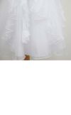 ピアノ発表会や結婚式にぴったりのホワイトカラーの女の子用キッズドレス。シンプルで美しいシルエットが魅力のAngel's Closetの子供ドレス レンタル商品（【レンタル】ラインストーン＆オーガンジーレイヤードフリル子供ドレス(HC734)ホワイト）｜画像6