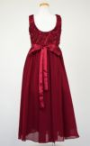 ピアノ発表会や結婚式にぴったりのカラーの女の子用キッズドレス。シンプルで美しいシルエットが魅力のAngel's Closetの子供ドレス レンタル商品（【レンタル】エレガント3Dレースシフォンロング子供ドレス(CDC5006)バーガンディー）｜画像5