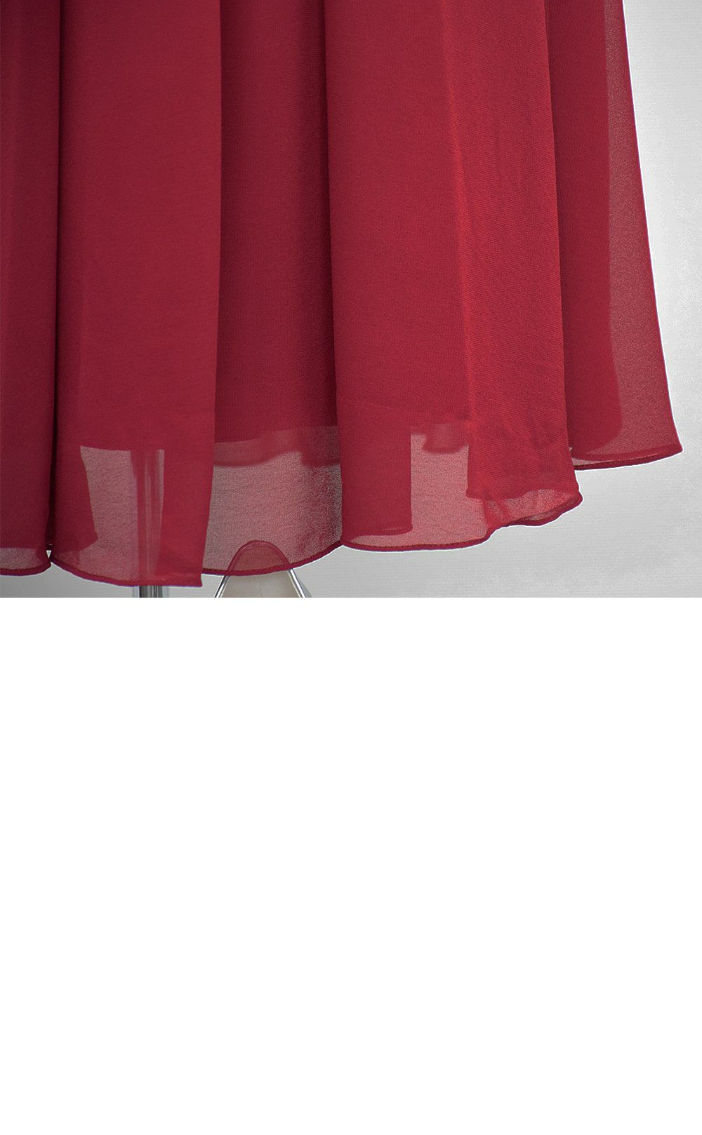 ピアノ発表会や結婚式にぴったりのカラーの女の子用キッズドレス。シンプルで美しいシルエットが魅力のAngel's Closetの子供ドレス レンタル商品（【レンタル】エレガント3Dレースシフォンロング子供ドレス(CDC5006)バーガンディー）｜画像6