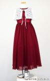 ピアノ発表会や結婚式にぴったりのカラーの女の子用キッズドレス。シンプルで美しいシルエットが魅力のAngel's Closetの子供ドレス レンタル商品（【レンタル】エレガント3Dレースシフォンロング子供ドレス(CDC5006)バーガンディー）｜画像10