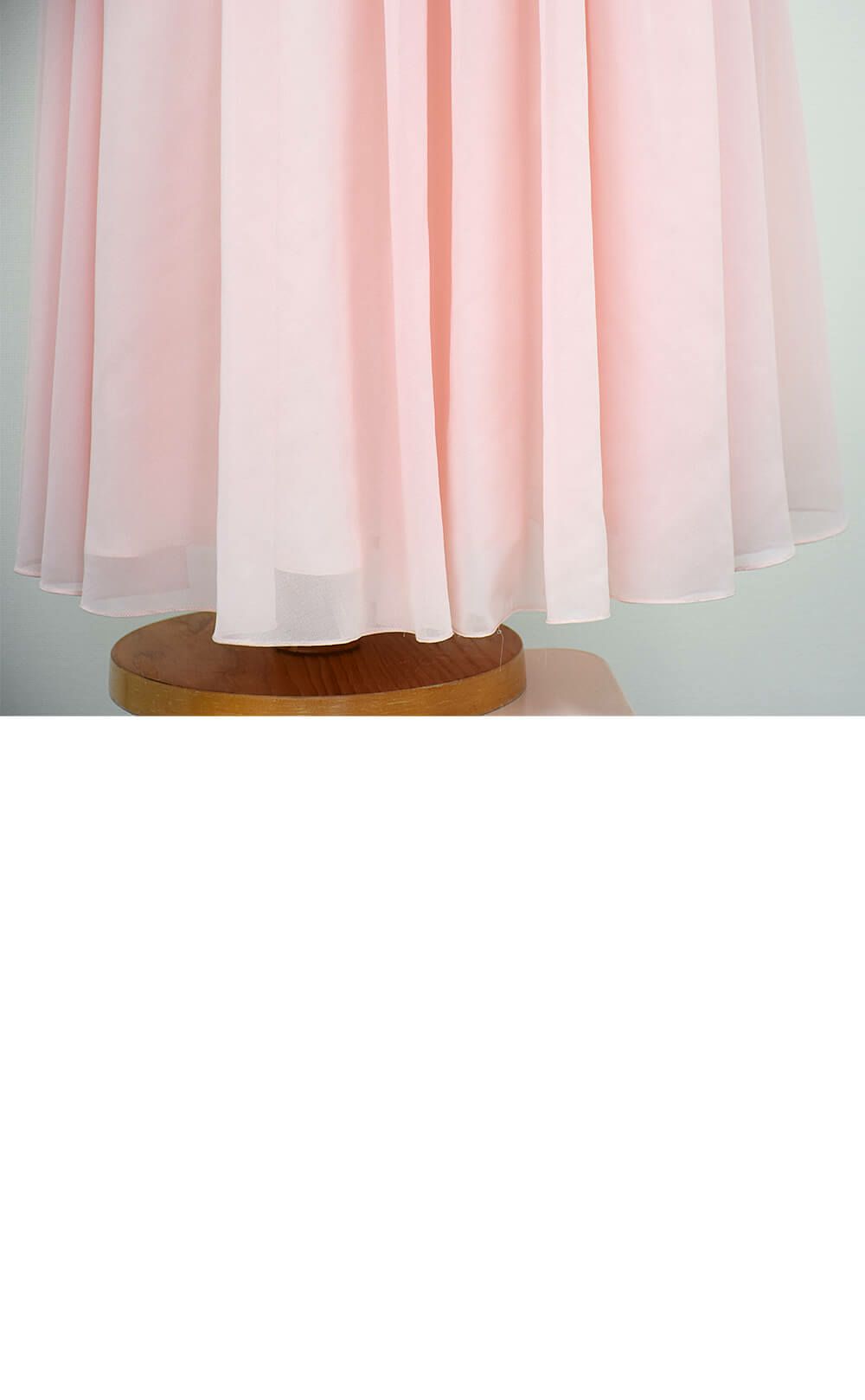 ピアノ発表会や結婚式にぴったりのカラーの女の子用キッズドレス。シンプルで美しいシルエットが魅力のAngel's Closetの子供ドレス レンタル商品（【レンタル】エレガント3Dレースシフォンロング子供ドレス(CDC5006)ブラッシュ）｜画像6