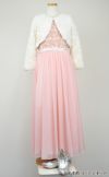 ピアノ発表会や結婚式にぴったりのカラーの女の子用キッズドレス。シンプルで美しいシルエットが魅力のAngel's Closetの子供ドレス レンタル商品（【レンタル】エレガント3Dレースシフォンロング子供ドレス(CDC5006)ブラッシュ）｜画像12