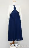 ピアノ発表会や結婚式にぴったりのネイビーカラーの女の子用キッズドレス。シンプルで美しいシルエットが魅力のAngel's Closetの子供ドレス レンタル商品（【レンタル】エレガント3Dレースシフォンロング子供ドレス(CDC5006)ネイビー）｜画像11