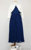 ピアノ発表会や結婚式にぴったりのネイビーカラーの女の子用キッズドレス。シンプルで美しいシルエットが魅力のAngel's Closetの子供ドレス レンタル商品（【レンタル】エレガント3Dレースシフォンロング子供ドレス(CDC5006)ネイビー）｜画像12