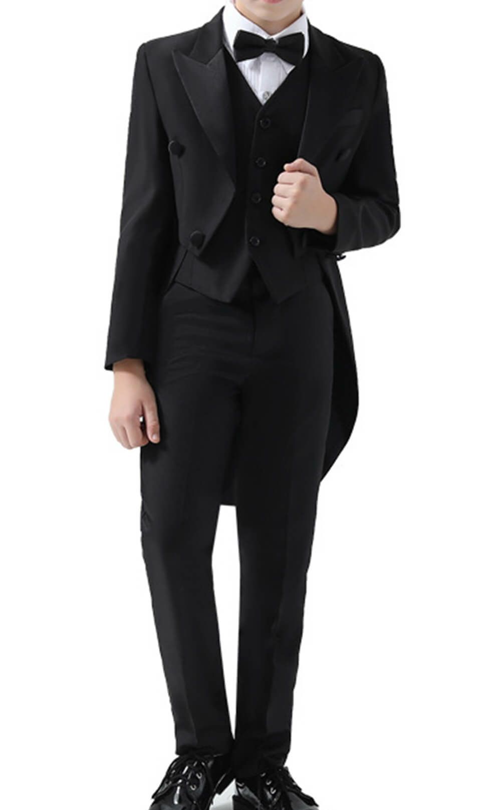 発表会やコンクールにぴったりのカラーの男の子用フォーマルスーツ。シンプルで美しいシルエットが魅力のAngel's Closetの子供フォーマル レンタル商品（【レンタル】ベスト付きスマートタキシード燕尾(YP154)）｜画像3