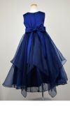 ピアノ発表会や結婚式にぴったりのネイビーカラーの女の子用キッズドレス。シンプルで美しいシルエットが魅力のAngel's Closetの子供ドレス レンタル商品（【レンタル】リボンビーズ刺繍＆フェミニンオーガンジーロング子供ドレス(YP155)ネイビー）｜画像5