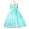 ピアノ発表会や結婚式にぴったりのカラーの女の子用キッズドレス。シンプルで美しいシルエットが魅力のAngel's Closetの子供ドレス レンタル商品（【レンタル】レース＆メタル刺繍オーガンジー子供ドレス（リボンコサージュ付）(CC2461)ミント）｜画像2