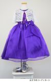 ピアノ発表会や結婚式にぴったりのカラーの女の子用キッズドレス。シンプルで美しいシルエットが魅力のAngel's Closetの子供ドレス レンタル商品（【レンタル】レース＆メタル刺繍オーガンジー子供ドレス（リボンコサージュ付）(CC2461)パープル）｜画像9