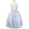 ピアノ発表会や結婚式にぴったりのカラーの女の子用キッズドレス。シンプルで美しいシルエットが魅力のAngel's Closetの子供ドレス レンタル商品（【レンタル】レース＆メタル刺繍オーガンジー子供ドレス（リボンコサージュ付）(CC2461)シルバー）｜画像2