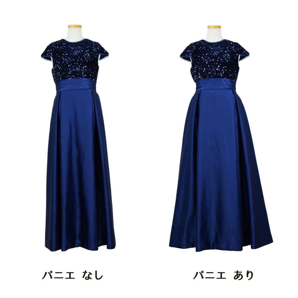 ピアノ発表会や結婚式にぴったりのネイビーカラーの女の子用キッズドレス。シンプルで美しいシルエットが魅力のAngel's Closetの子供ドレス レンタル商品（【レンタル】スパンコール＆サテンロングドレス※縫い付けリボン型(YP136A)ネイビー）｜画像6