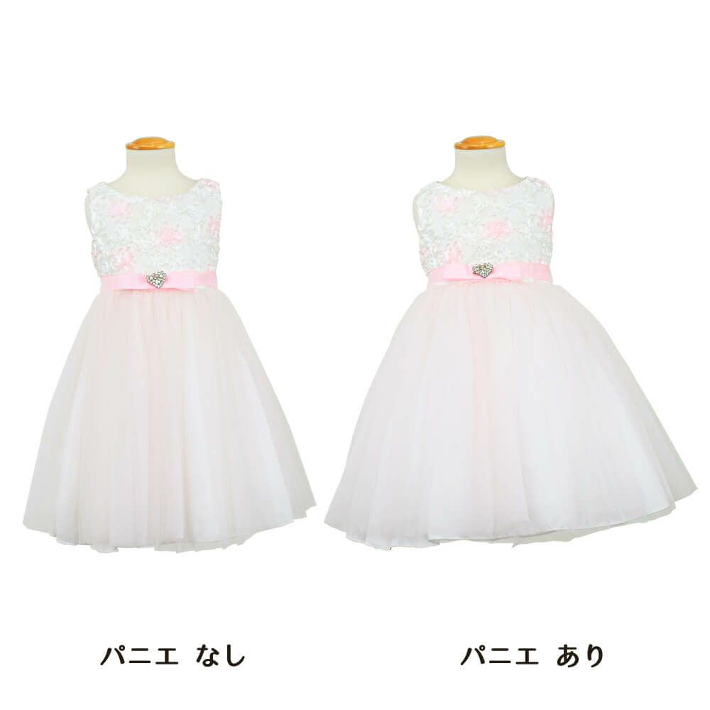 ピアノ発表会や結婚式にぴったりのピンクカラーの女の子用キッズドレス。シンプルで美しいシルエットが魅力のAngel's Closetの子供ドレス レンタル商品（【レンタル】フローラルサテンリボン刺繍イリュージョン子供ドレス(KD365)ピンク）｜画像6