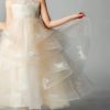 ピアノ発表会や結婚式にぴったりのホワイトカラーの女の子用キッズドレス。シンプルで美しいシルエットが魅力のAngel's Closetの子供ドレス レンタル商品（【レンタル】フラワー刺繍＆ウェーブチュールロング子供ドレス(YP135)オフホワイト）｜画像15