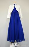 ピアノ発表会や結婚式にぴったりのブルーカラーの女の子用キッズドレス。シンプルで美しいシルエットが魅力のAngel's Closetの子供ドレス レンタル商品（【レンタル】イリュージョンネックレース＆キャップスリーブシフォンロング子供ドレス(YP158)ロイヤルブルー）｜画像11