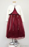 ピアノ発表会や結婚式にぴったりのカラーの女の子用キッズドレス。シンプルで美しいシルエットが魅力のAngel's Closetの子供ドレス レンタル商品（【レンタル】サテン＆シャイニーオーガンジー子供ドレスサニー(KD149)バーガンディー）｜画像11