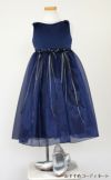 ピアノ発表会や結婚式にぴったりのネイビーカラーの女の子用キッズドレス。シンプルで美しいシルエットが魅力のAngel's Closetの子供ドレス レンタル商品（【レンタル】サテン＆シャイニーオーガンジー子供ドレスサニー(KD149)ネイビー）｜画像8