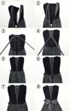 ピアノ発表会や結婚式にぴったりのブラックカラーの女の子用キッズドレス。シンプルで美しいシルエットが魅力のAngel's Closetの子供ドレス レンタル商品（【レンタル】ブラックベルベット＆煌めくＡラインロングドレス※コルセットバックリボン結び型(YP157B)ブラック）｜画像6