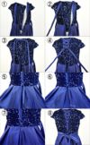 ピアノ発表会や結婚式にぴったりのネイビーカラーの女の子用キッズドレス。シンプルで美しいシルエットが魅力のAngel's Closetの子供ドレス レンタル商品（【レンタル】スパンコール＆サテンロングドレス※コルセットバックリボン結び型(YP136C)ネイビー）｜画像6